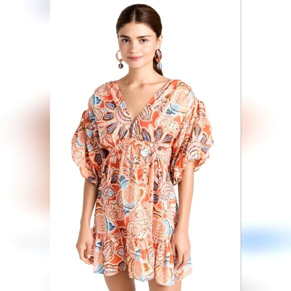 Misa Sari Poplin Balloon Orange Dress Size XS - Picture 1 of 5